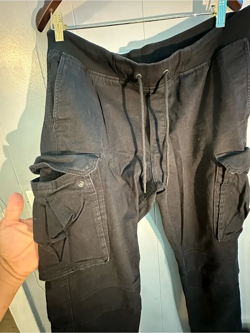 H&M Black Cargo Joggers with Drawstring Waist - Picture 3 of 3